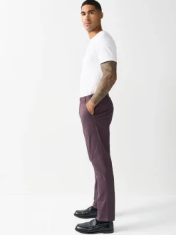 Purple Slim Fit Stretch Chinos Trousers