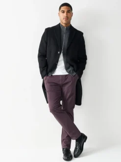 Purple Slim Fit Stretch Chinos Trousers