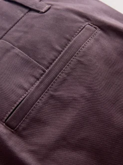 Purple Slim Fit Stretch Chinos Trousers