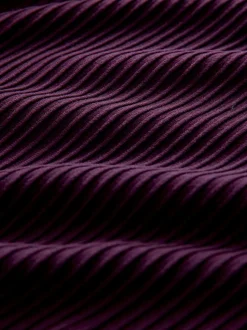 Purple Textured Smart Zip Neck Polo Shirt