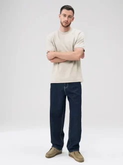 Putty Contrast Stitch Regular Fit Heavyweight T-Shirt