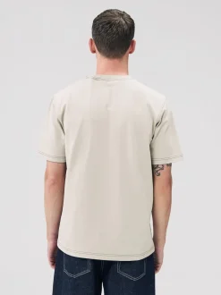 Putty Contrast Stitch Regular Fit Heavyweight T-Shirt