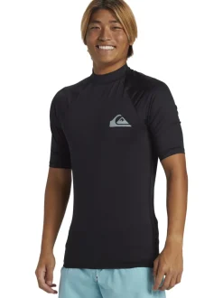 Quiksilver Black Short Sleeve UPF50 Rash Vest