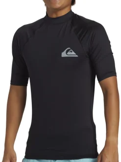 Quiksilver Black Short Sleeve UPF50 Rash Vest