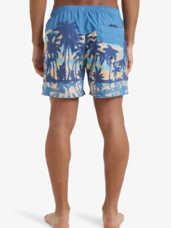 Quiksilver Blue Tropical Print Everyday Straight Volley 15 Swim Shorts