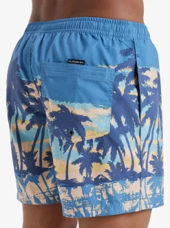 Quiksilver Blue Tropical Print Everyday Straight Volley 15 Swim Shorts