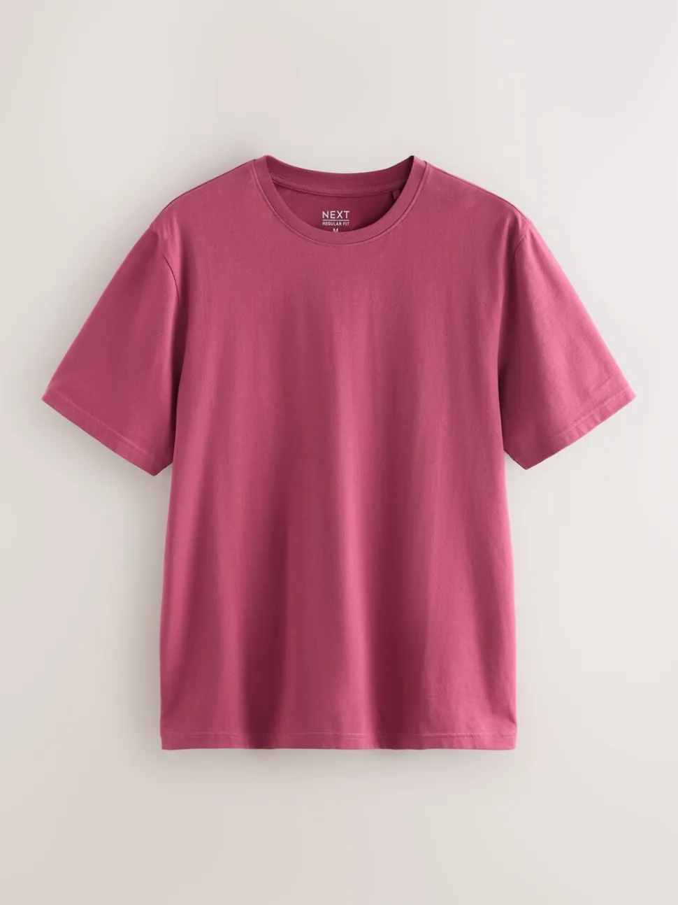 Raspberry Pink Regular Fit Essential Crew Neck Cotton T-Shirt