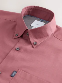 Raspberry Pink Regular Fit Button Down Easy Iron Oxford Shirt