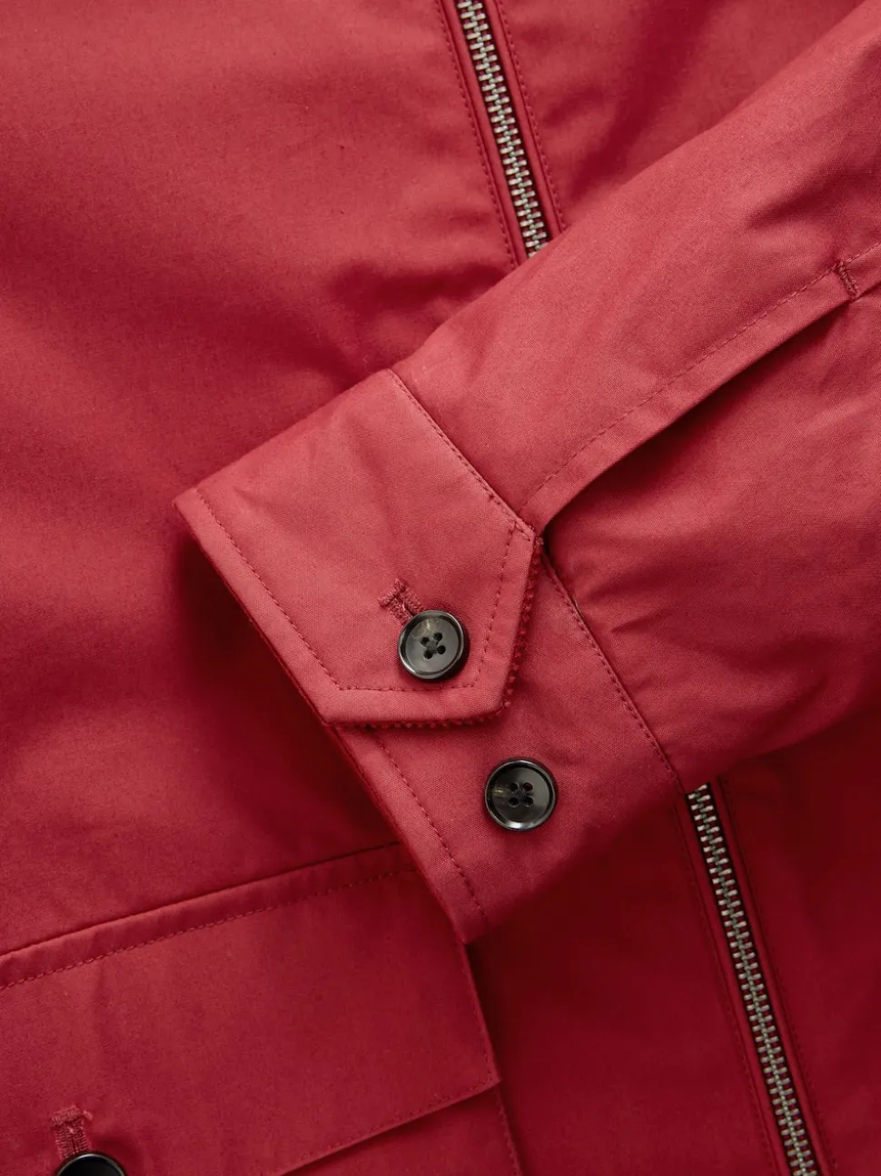 Red Borg Lined Shower Resistant Harrington Jacket
