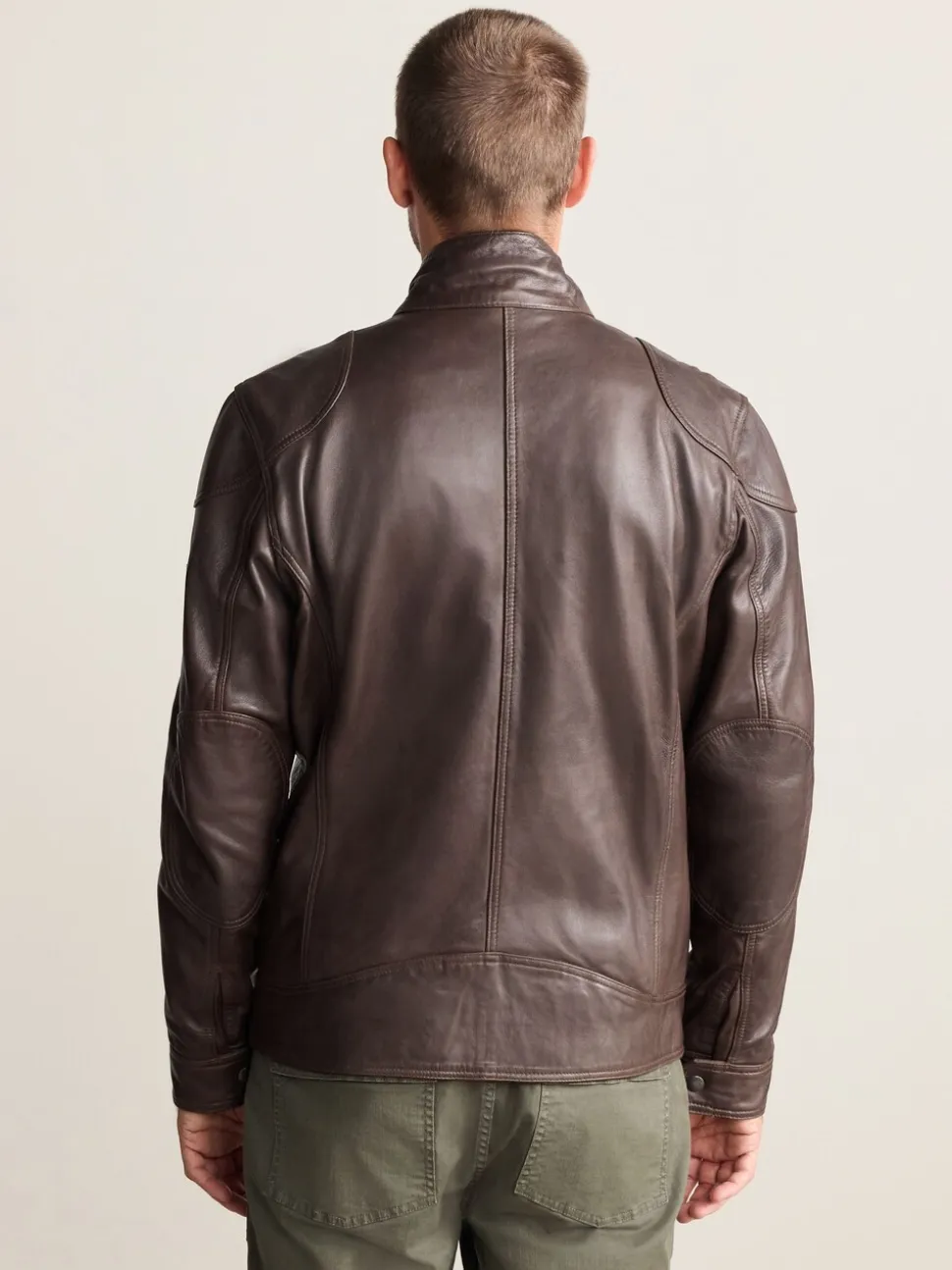 Red Brown Signature Four Pocket Leather Biker Jacket