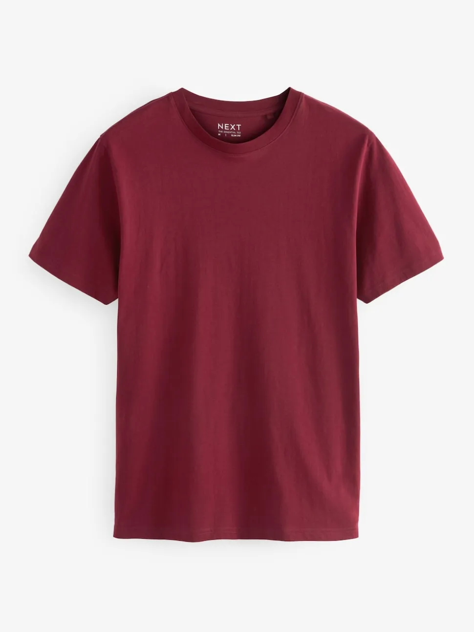 Red Burgundy Slim Fit Essential Crew Neck Cotton T-Shirt