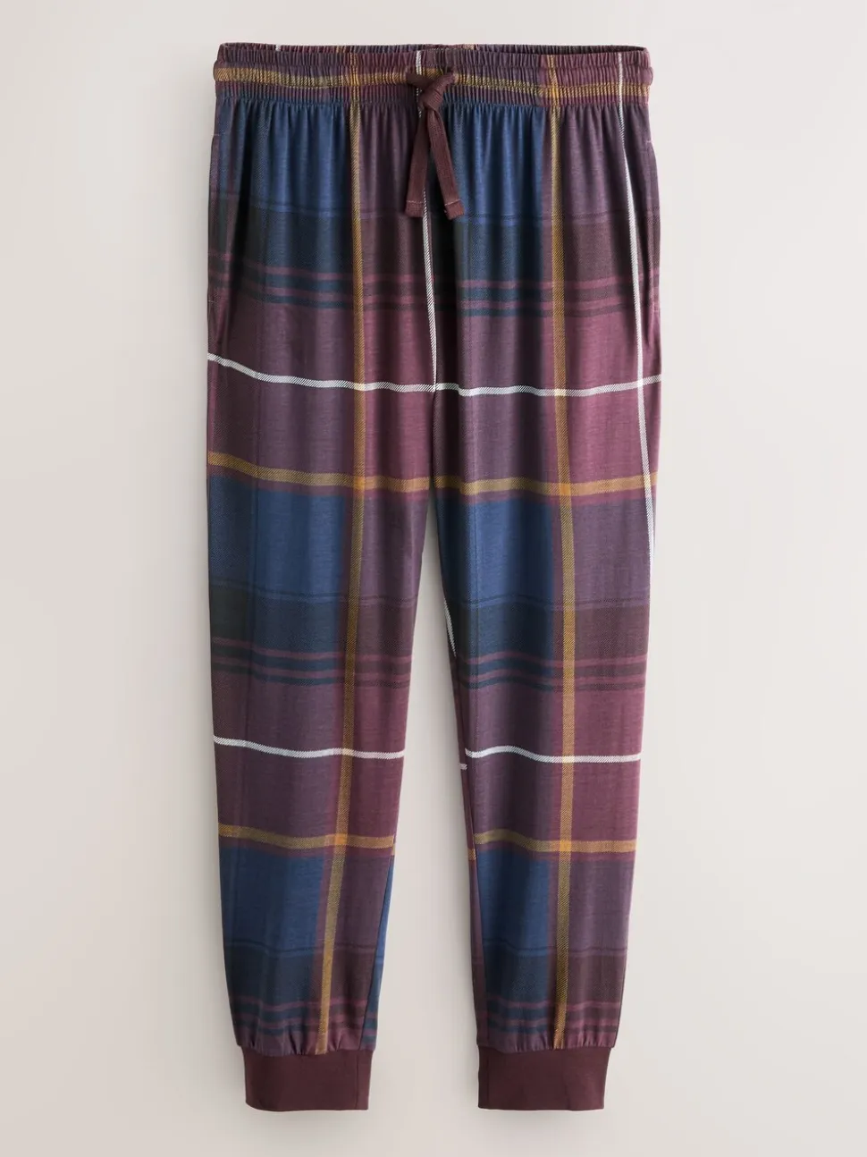 Red Long Sleeve Check Cuffed Pyjamas Set