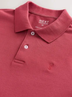 Red Regular Fit Short Sleeve Pique Polo Shirt