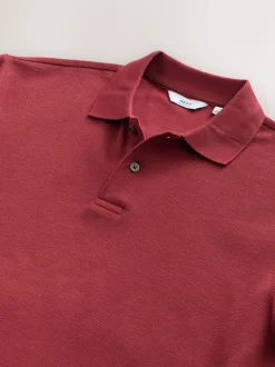Red Regular Fit Textured Smart Polo Shirt