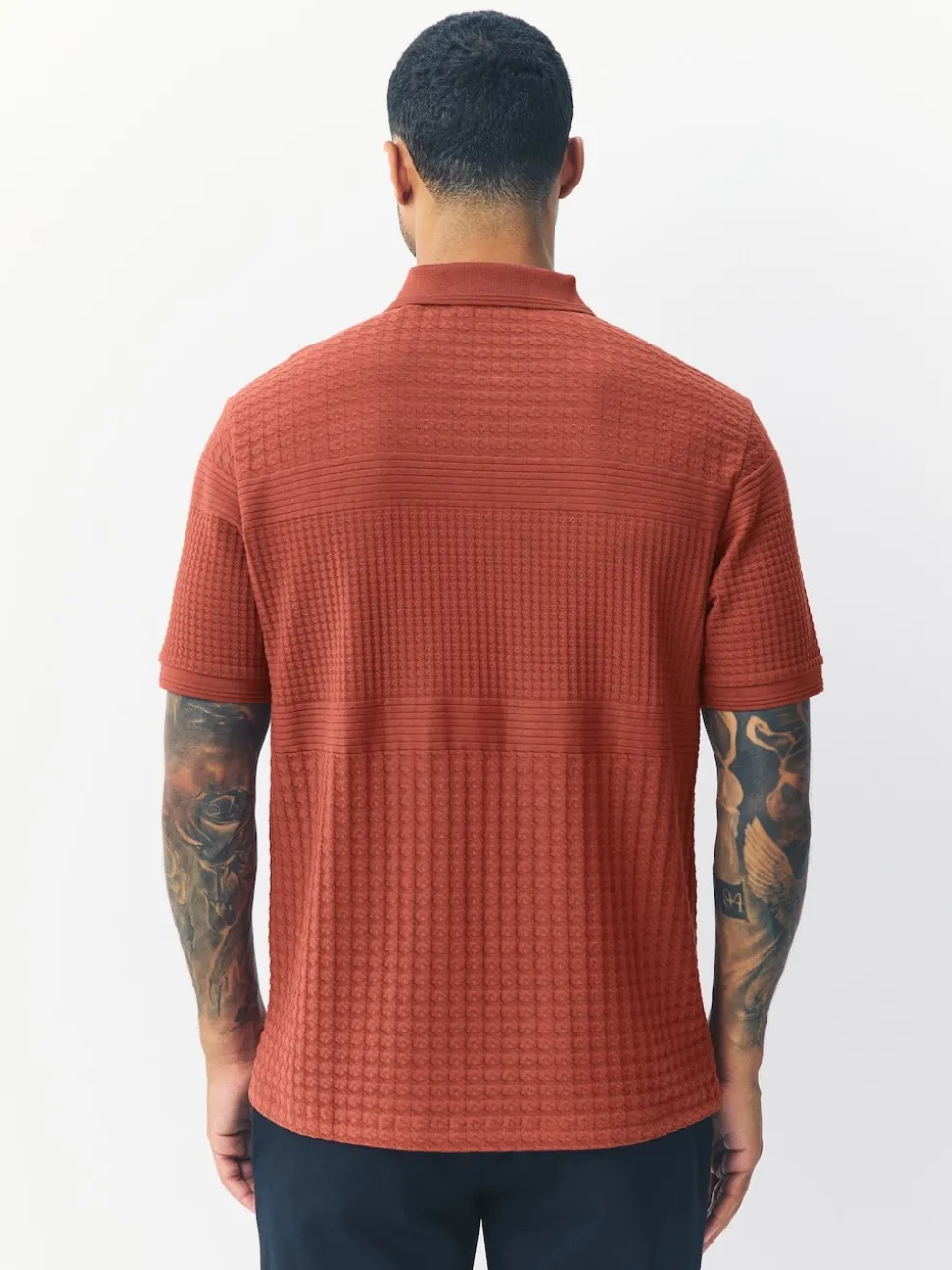 Red Rust Regular Fit N.Premium Smart Jaquard Polo Shirt