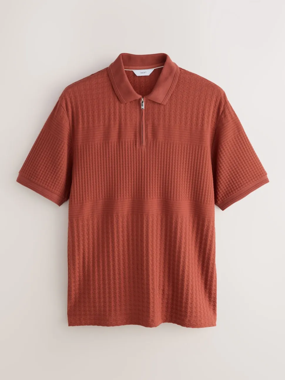 Red Rust Regular Fit N.Premium Smart Jaquard Polo Shirt