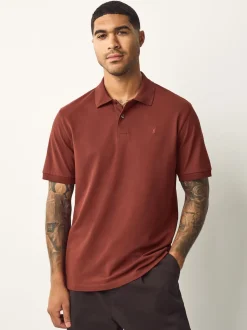 Red Rust Regular Fit Short Sleeve Pique Polo Shirt