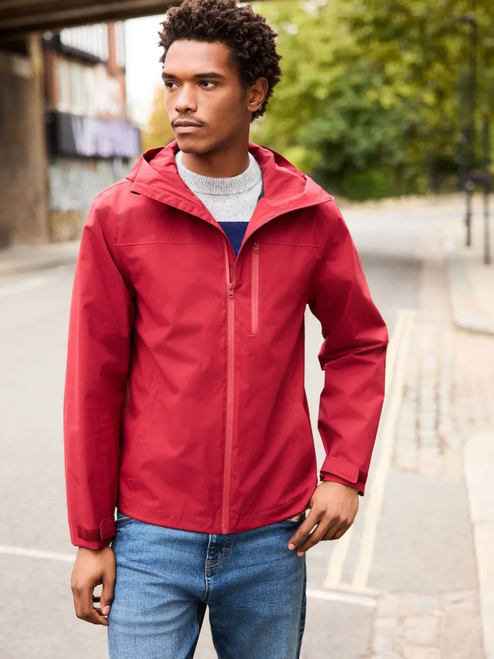Red Shower Resistant Anorak Jacket