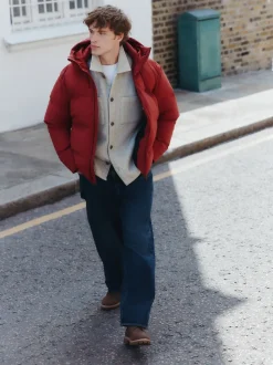 Red ThermoGen Shower Resistant Puffer Jacket