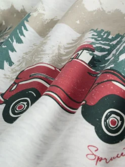 Red Truck Matching Family Christmas Sweatshirt and Flannel Pyjamas