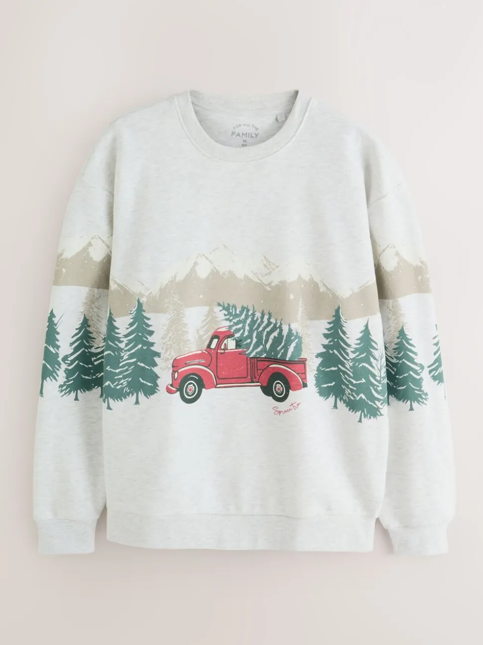 Red Truck Matching Family Christmas Sweatshirt and Flannel Pyjamas