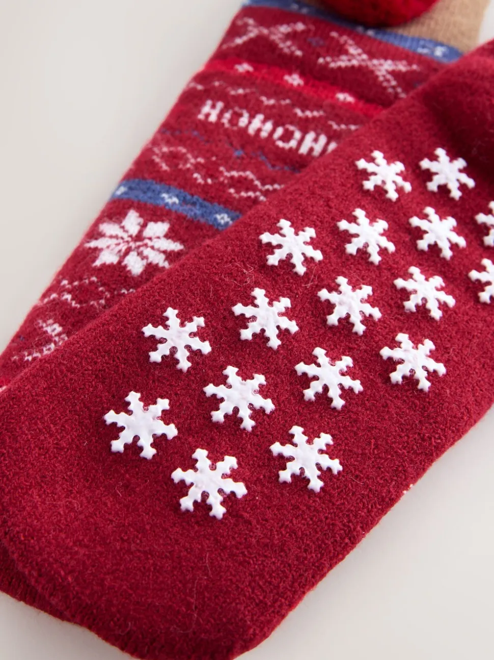 Red/Brown Rudolph Slipper Socks 1 Pack
