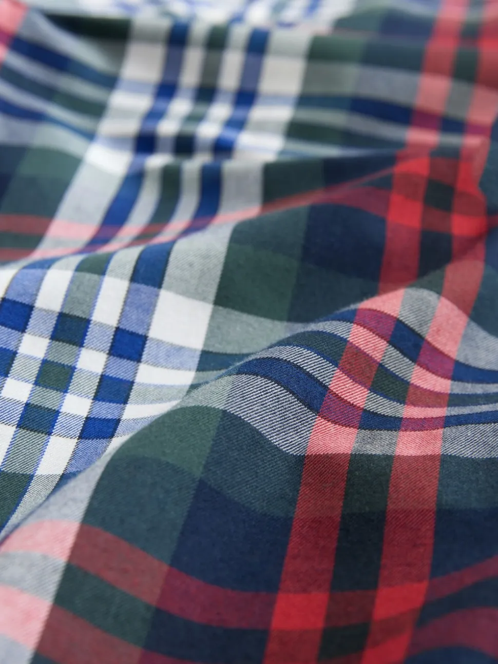 Red/Green Regular Fit Easy Iron Button Down Oxford Shirt