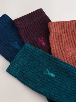 Red/Orange Twisted Heavyweight Socks 4 Pack