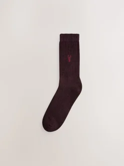 Red/Orange/Blue Stag Embroidered Heavyweight Socks 10 Pack