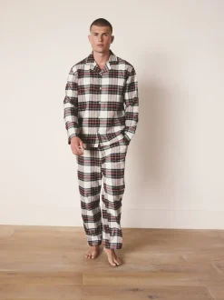 Red/White Check Matching Family Christmas Button Through Pyjamas