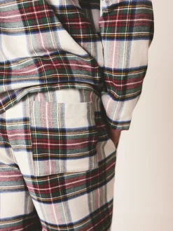 Red/White Check Matching Family Christmas Button Through Pyjamas