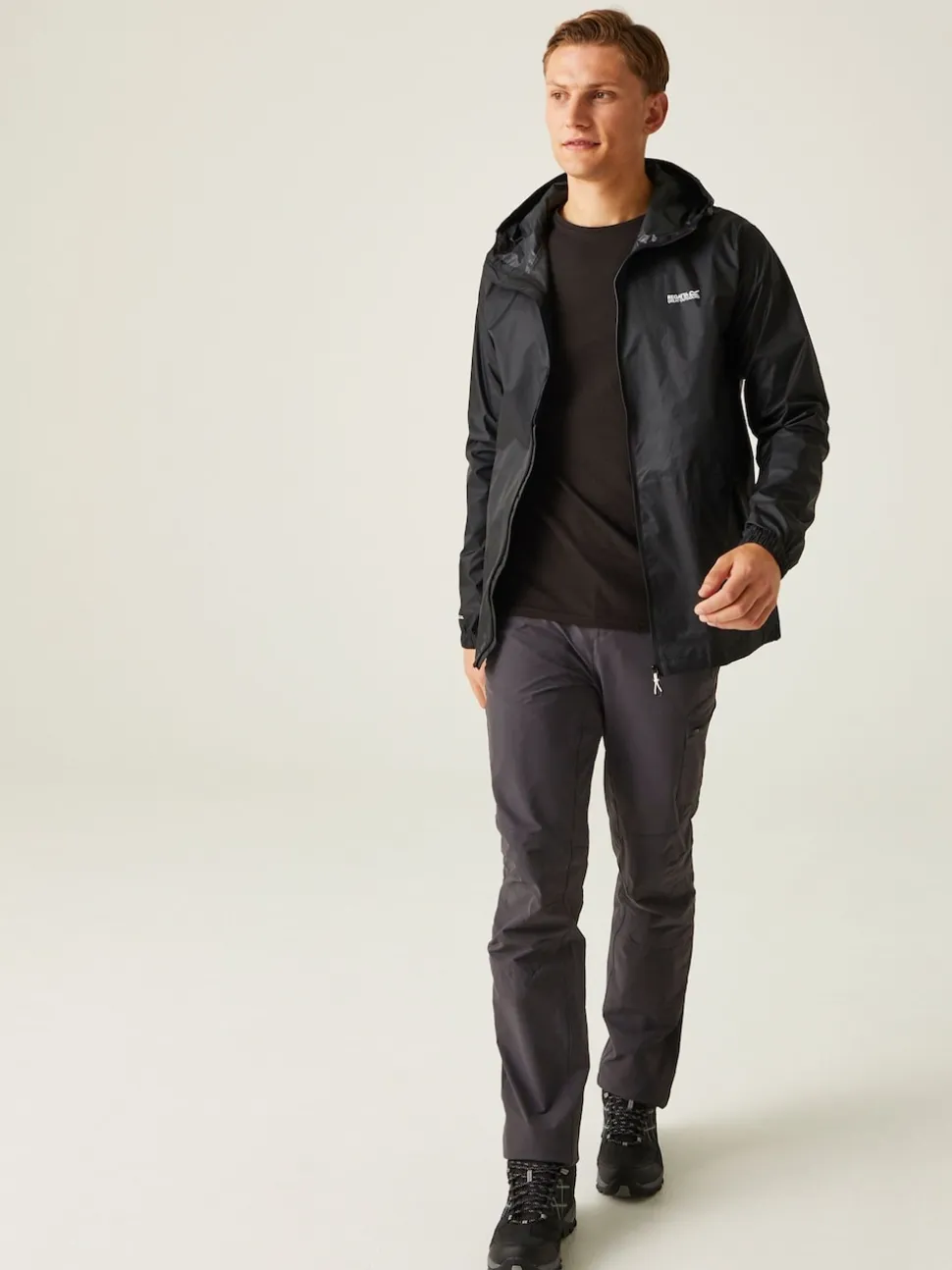 Regatta Black Mens Waterproof Pack It Jacket III