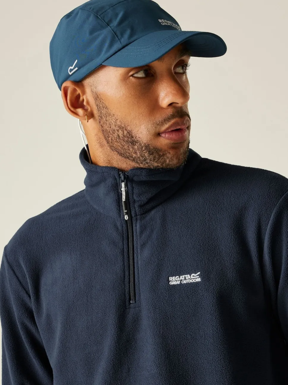 Regatta Navy Blue Mens Thompson Lightweight Half Zip Fleece