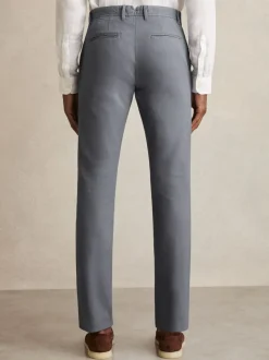 Reiss Airforce Blue Dobby Cotton-Piqué Slim-Fit Chinos