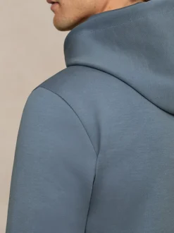 Reiss Airforce Blue Fabien Premium Interlock-Jersey Hoodie