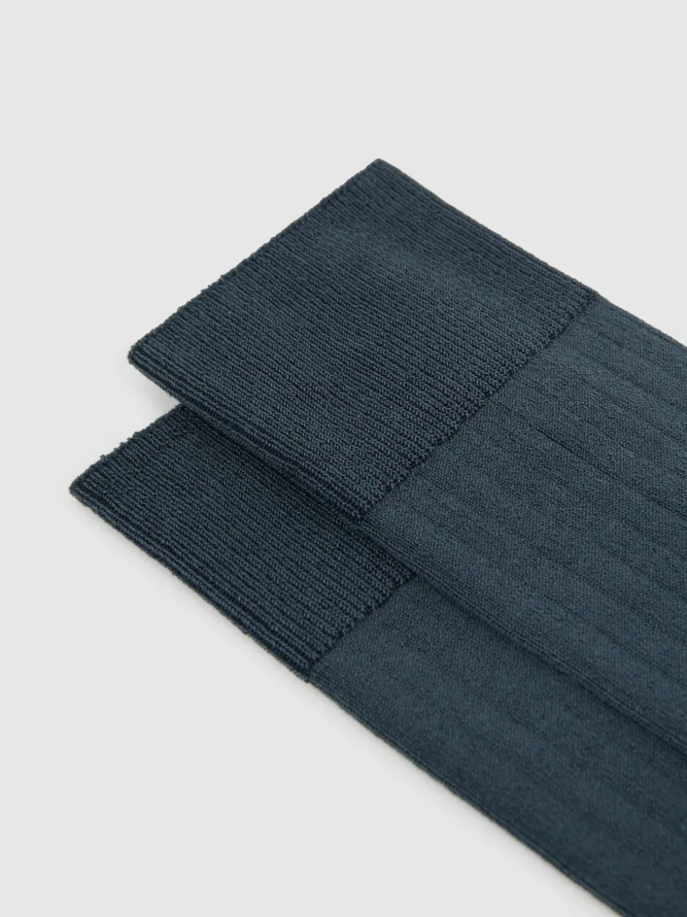 Reiss Airforce Blue Fela Cotton-Blend Ribbed Socks