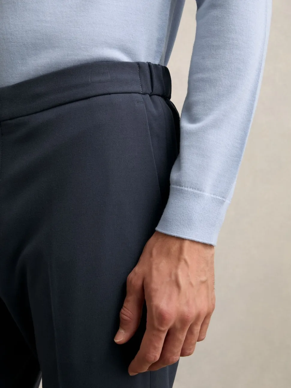 Reiss Airforce Blue Found Stretch Slim Fit Drawstring Trousers