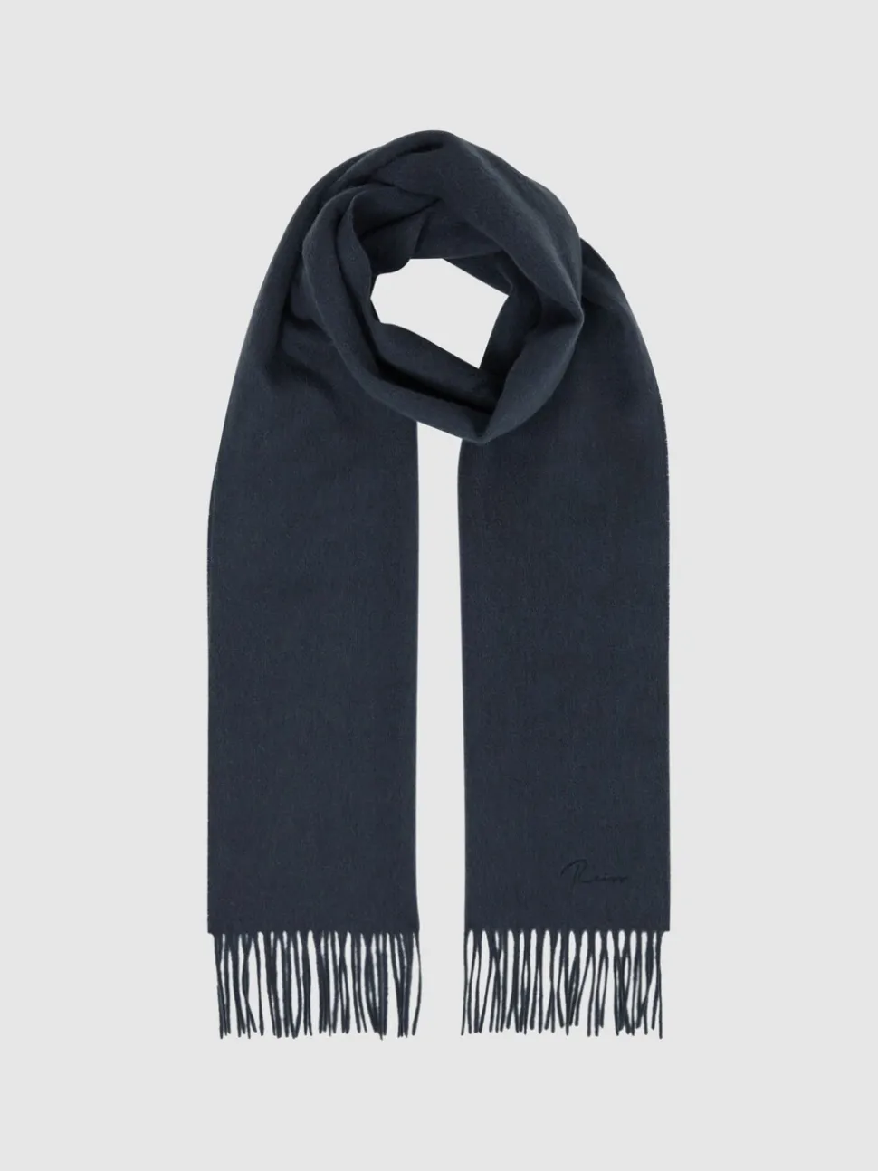 Reiss Airforce Blue Picton Wool and Cashmere Scarf