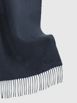 Reiss Airforce Blue Picton Wool and Cashmere Scarf