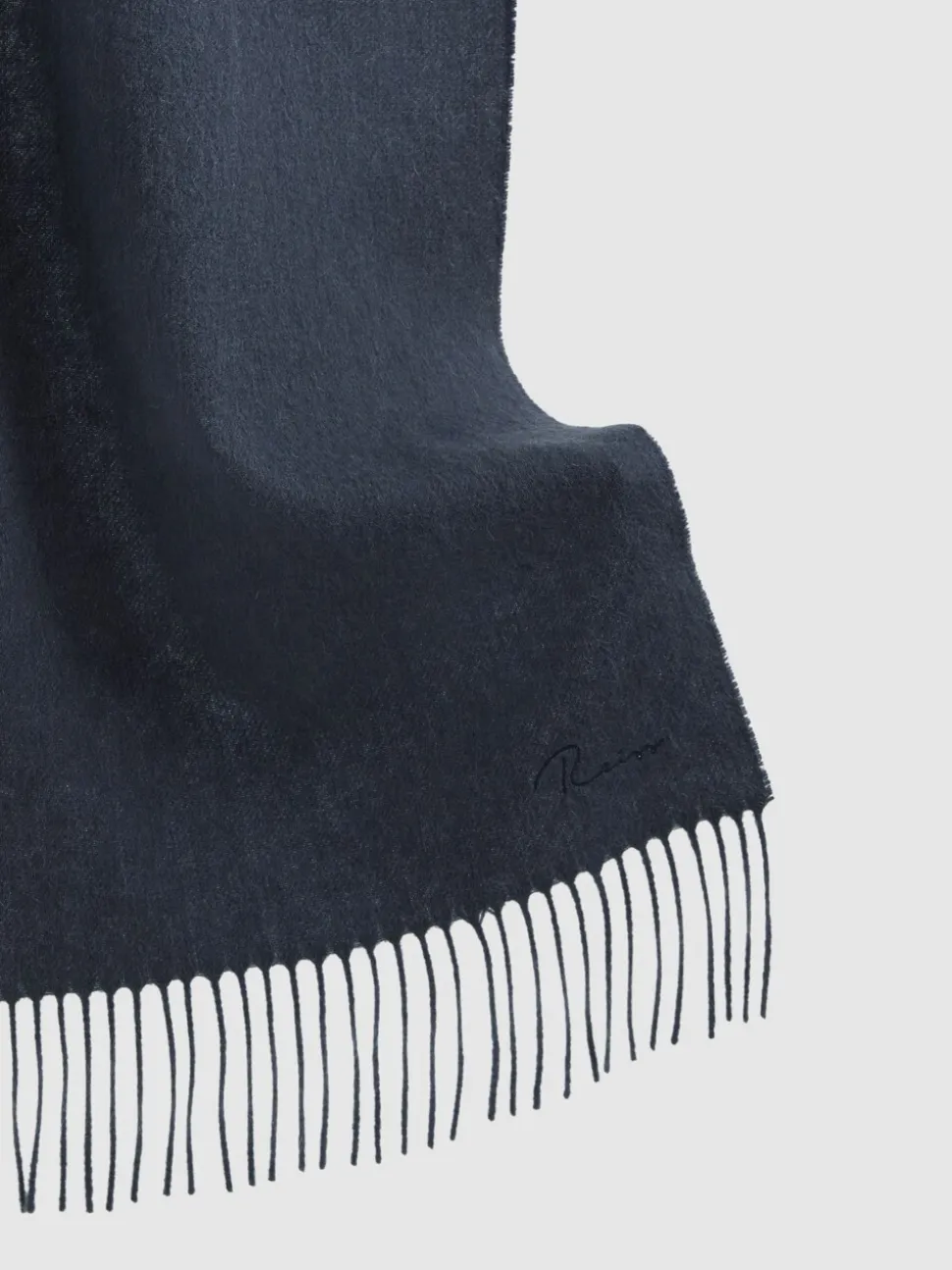 Reiss Airforce Blue Picton Wool and Cashmere Scarf