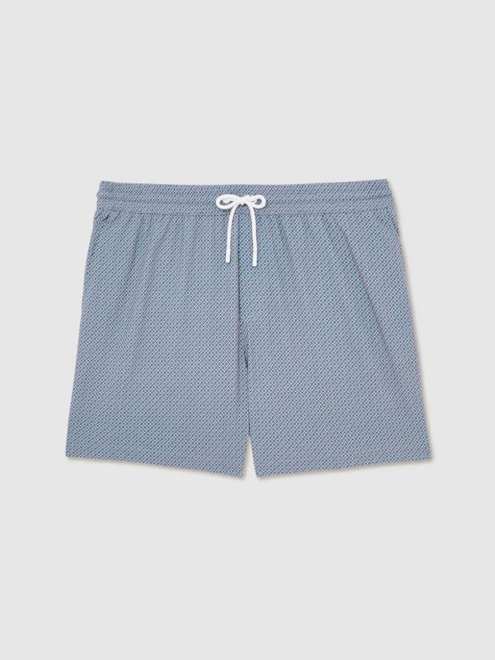 Reiss Airforce Blue Tito Drawstring Geometric Print Swim Shorts