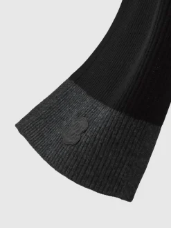Reiss Black Bennett Monogram Appliqué Wool Scarf
