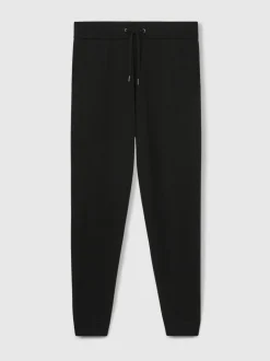 Reiss Black Billings Merino Wool-Blend Cuffed Joggers