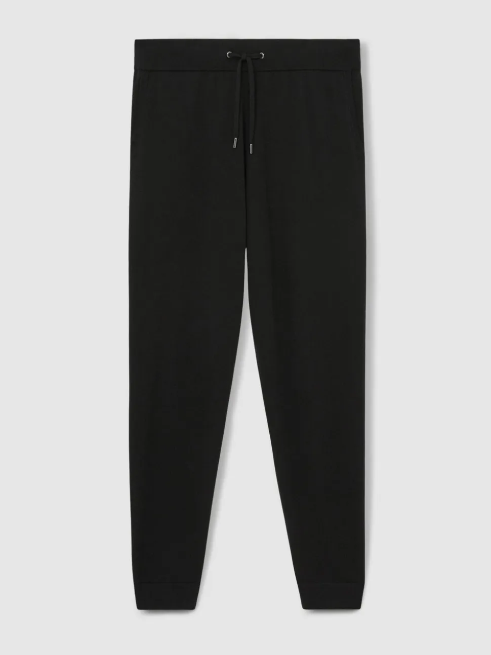 Reiss Black Billings Merino Wool-Blend Cuffed Joggers