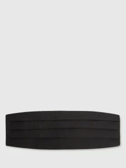 Reiss Black Cameron Silk Grosgrain Cummerbund