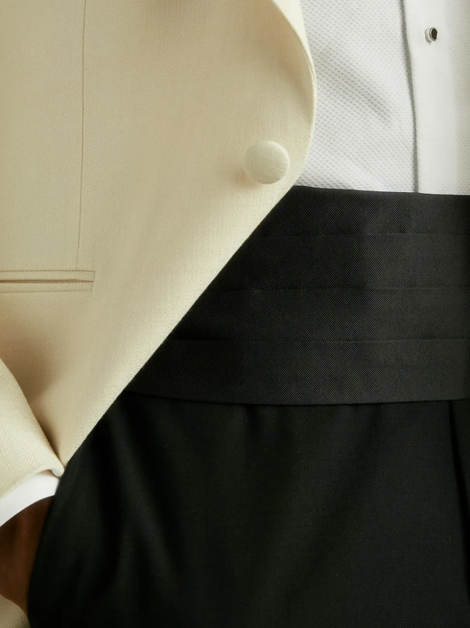 Reiss Black Cameron Silk Grosgrain Cummerbund