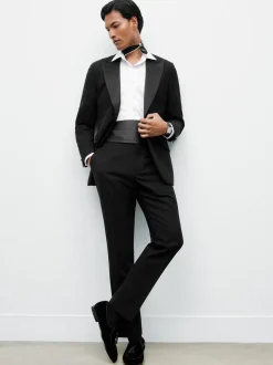 Reiss Black Cameron Silk Grosgrain Cummerbund