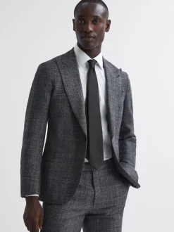 Reiss Black Ceremony Textured Silk Blend Tie