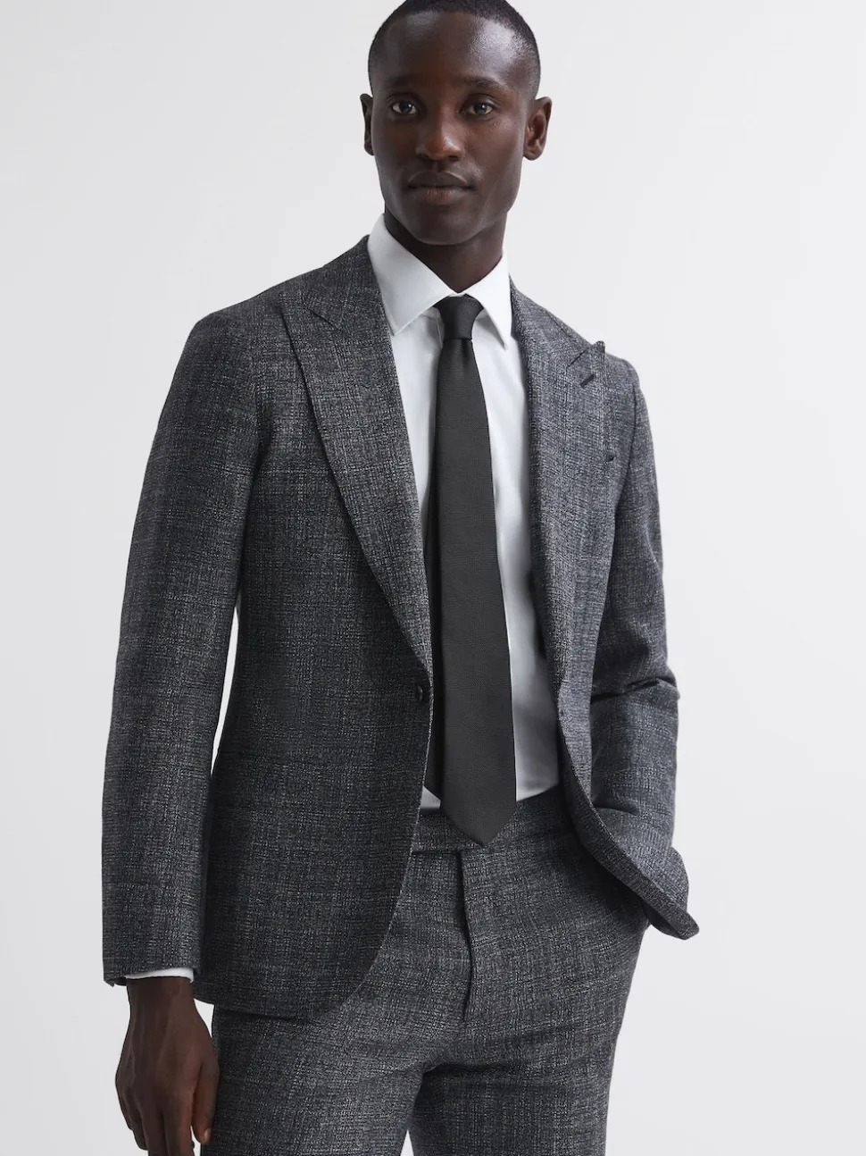 Reiss Black Ceremony Textured Silk Blend Tie