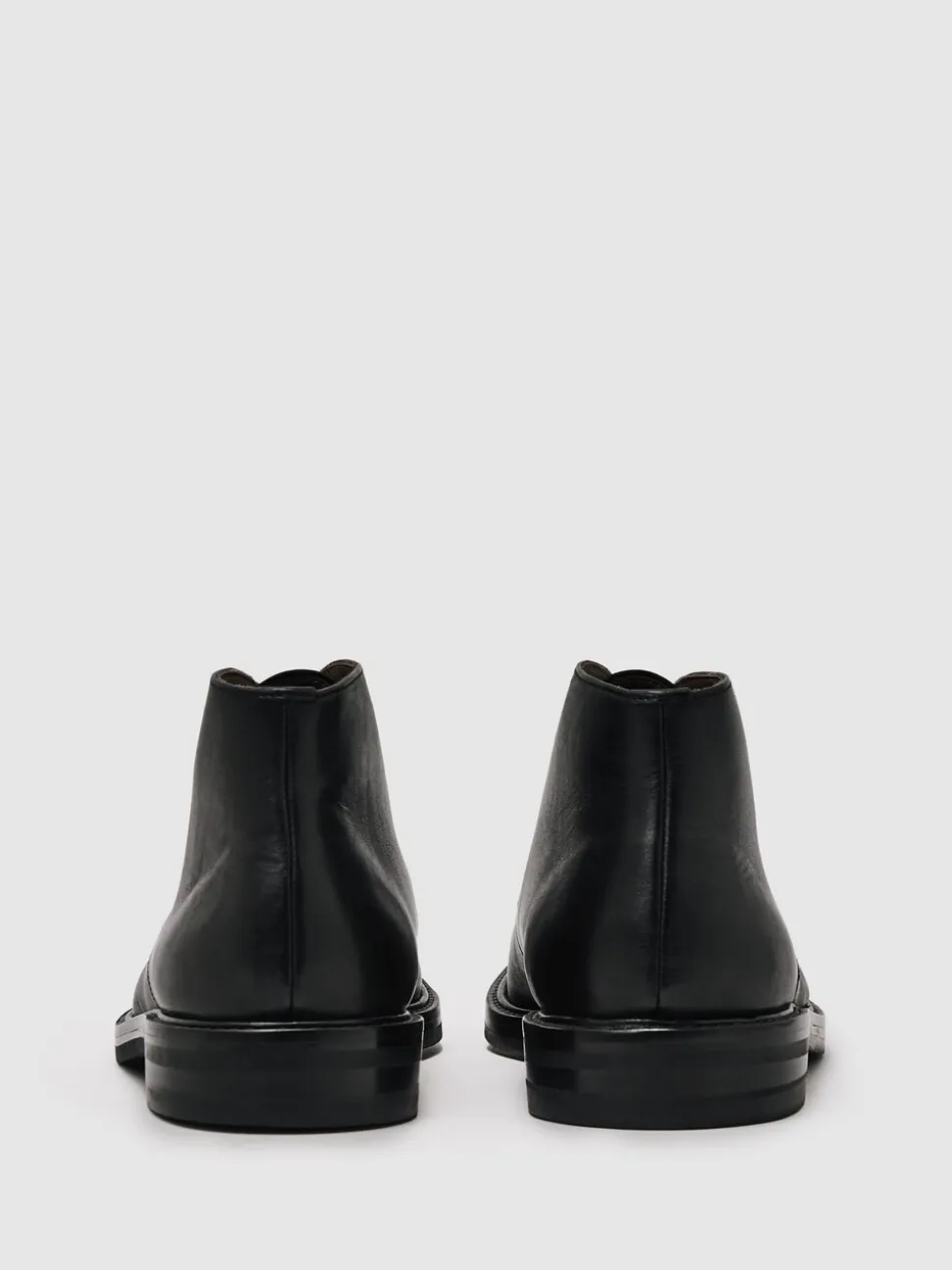 Reiss Black Clarkson Leather Lace-Up Chukka Boots